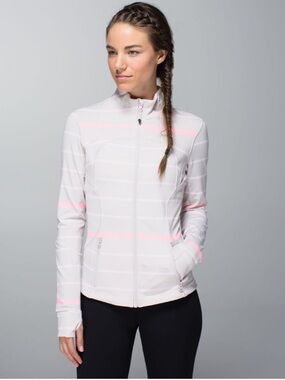 Lululemon Forme jacket * cuffins pop
Stripe Heathered dune 8